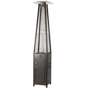 Fire Sense Pyramid Flame Patio Heater 40,000 BTU Outdoor Propane Heater Tower with Wheels - Hammered Platinum Finish - 1 of 4