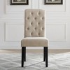 Roundhill Furniture Leviton Solid Wood Tufted Asons Dining Chair, Tan, Set of 2 - image 3 of 4