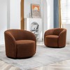 KINWELL 34" Wide Upholstered Swivel Accent Barrel Chair (Set of 2) - 2 of 4