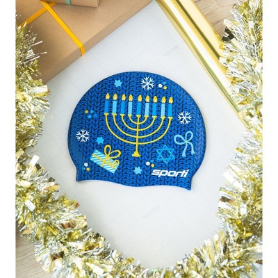 Sporti Hanukkah Silicone Swim Cap