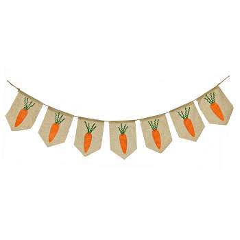 National Tree Company Carrots Hanging Banner Decoration, Orange, Easter Collection, 70 Inches