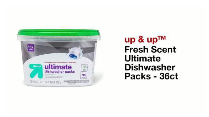 Fresh Scent Ultimate Dishwasher Packs - 22.8oz/36ct - up &#38; up&#8482;, 2 of 5, play video