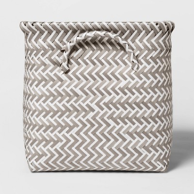 11" PP Woven Cube Storage Bin White/Gray - Room Essentials™