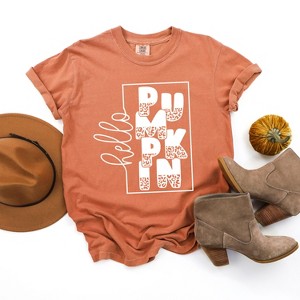 Simply Sage Market Women's Hello Pumpkin Square Short Sleeve Garment Dyed Tee - 1 of 4