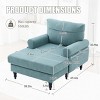 Modern Chenille Chaise Lounge Recliner, Oversized Single Sofa with Side Pockets for Living Room Bedroom-3irtyhousy - 4 of 4