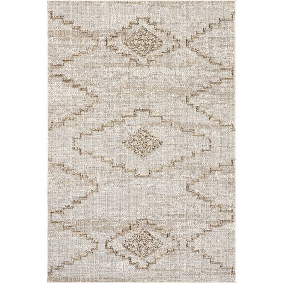 Nuloom Izetta Geometric 5x8 Indoor/Outdoor Area Rug for Living Room Patio Deck Front Porch Kitchen, Beige/Tan