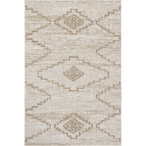 Nuloom Izetta Geometric 5x8 Indoor/Outdoor Area Rug for Living Room Patio Deck Front Porch Kitchen, Beige/Tan - 1 of 4