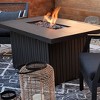 Calvin 52" Rectangle Metal Propane Fire Pit Table with Hidden Tank in Black Coral by Real Flame - 3 of 4