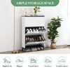 47" Farmhouse Shoe Cabinet with 3 Flip Drawers - Freestanding Narrow Entryway Storage, White Shoe Rack Organizer for Hallway (Shoe Storage Cabinet) - 4 of 4