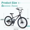 26 Inches Kids Bike, 7-Speeds Children Bicycle For Boys Girls Age 12+ Years With Double Disc Brakes, Sturdy Carton Steel Frame, Easy Assembly - 3 of 4