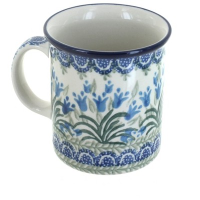 Blue Rose Polish Pottery Tulip Bouquet Small Coffee Mug