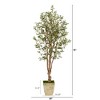 Nearly Natural 6.5-ft Olive Artificial Tree in Country White Planter - 2 of 4