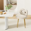 Vanity Chair with Back, Makeup Chair, Swivel Design,No Wheels,Small Upholstered Vanity Chair for Girls with Cute Bow Backrestst for Bedroom - 4 of 4