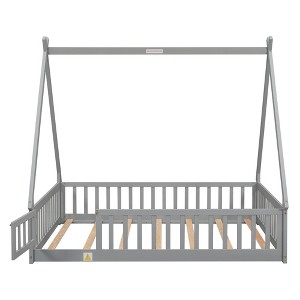 YOOCOZZ Full Size Tent-shaped Bed with Safety Guardrails and Door - 1 of 4