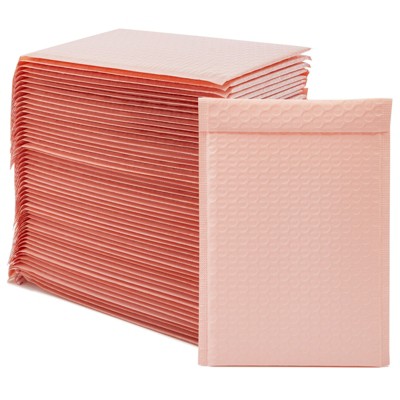Stockroom Plus 50 Pack Light Pink Poly Bubble Mailers, Self-Adhesive Padded Envelopes (6 x 10 In)
