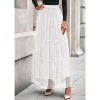 Tulle Skirts for Women 2025 Fall Fashion Elastic High Waisted Fairy Tiered Flowy A-Line Casual Maxi Long Skirt White - 3 of 4
