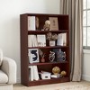 MAYEERTY Mahogany 4 Shelf Modern Wood Bookcase 48 Tall Bedroom Living Room Manga Library - 3 of 4