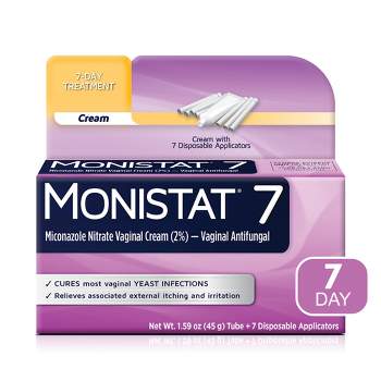 Monistat 7-Dose Yeast Infection Treatment, 7 Disposable Applicators & 1 Cream Tube