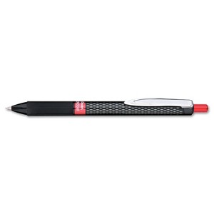 Pentel Oh! Gel Retractable Roller Pen .7mm Black Barrel Red Ink Dozen K497B - 1 of 2