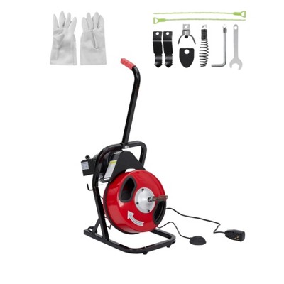 Acekool Electric Drain Cleaner Auger with Auto Feed, Pneumatic Foot Switch, 4 Interchangeable Cutters for 1" to 4" Pipes