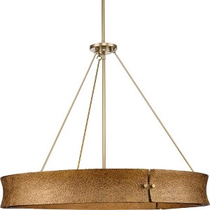 Progress Lighting Lusail 6-Light Chandelier Softgold Steel 6x60W Incandescent Luxe Industrial Collection - 1 of 3