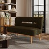 Beautyolove 46.5 in. W Green Velvet Upholstered Open Back 2-Seater Loveseat Sofa with Solid Wood Legs - 4 of 4