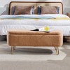 COWLOWN Faux Fur Storage Ottoman Bench with Gold Legs, Upholstered End of Bed Bench Seat with Lid for Bedroom Living Room Entryway - 3 of 4