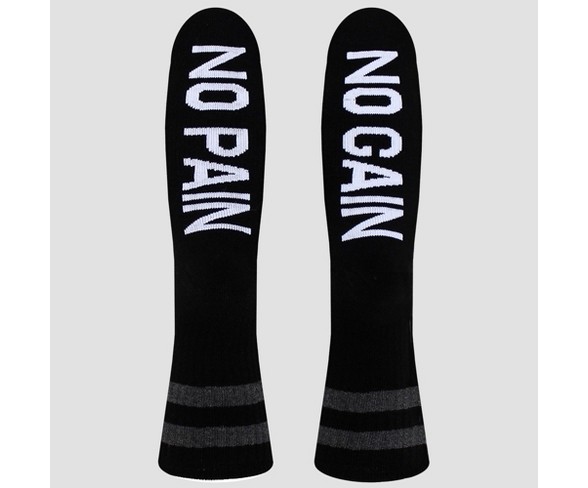 Men's Sock Talk No Pain Crew Socks - Black 10-13