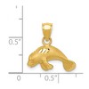 Black Bow Jewelry 14k Yellow Gold Satin and Diamond Cut Manatee Calf Pendant - 4 of 4