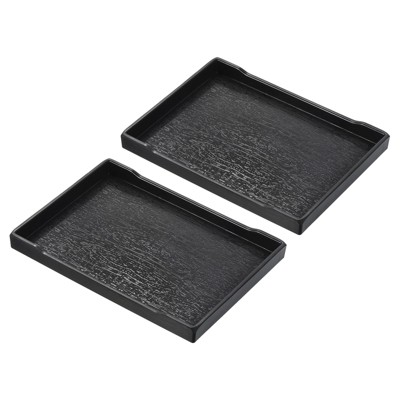 Unique Bargains Plastic Fast Food Reusable Serving Tray 2 Pcs