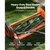 VEVOR Push Reel Lawn Mower 18 inch, 5 Blades Manual Push Mower No Motor, 1.37-2.44 in Adjustable Cutting Height, Orange&Black - 4 of 4