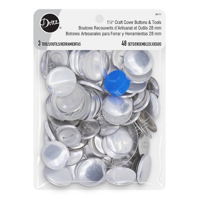 Dritz 1-1∕8 Craft Cover Buttons & Tools, 48 Sets