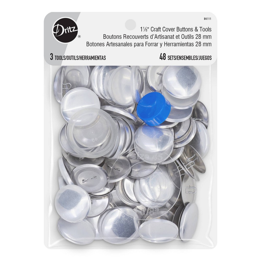 Dritz 48ct Buttons Craft Cover & Tools