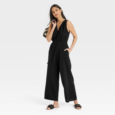 Women's Gauzy Tie-Waist Jumpsuit - Universal Thread - image 3