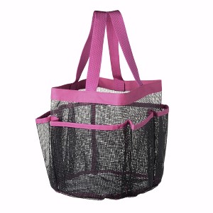 Aquaterior Yescom Portable Mesh Shower Caddy Tote 8 Pockets Bathroom Carry Bag /Black Opt - 1 of 4