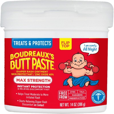 Boudreaux&#39;s Butt Paste Baby Diaper Rash Cream Maximum Strength - 14oz