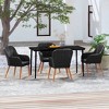 vidaXL Patio Dining Set Outdoor Dining Set Table and Chair Set for Garden - Black 5 Piece with Cushions 55.1" Table Length - 2 of 4
