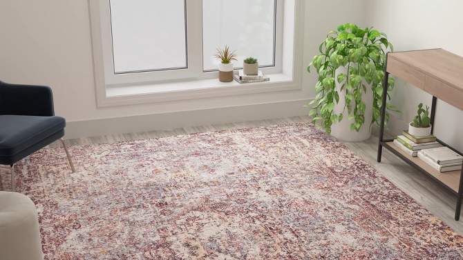 Emma and Oliver Multicolor Distressed Artisan Old English Style Traditional Rug, 2 of 9, play video