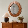 LuxenHome Pine Wood Frame 35-Inch Round Wall Mirror Brown - 2 of 4
