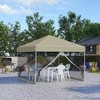 Resenkos Patio Garden Pergola, Pergola Canopy,10' x 10' Pop Up Canopy Tent, Tents for Parties with Wheeled Carry Bag, Beige - 3 of 4