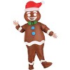 HalloweenCostumes.com One Size Fits Most   Adult Inflatable Gingerbread Costume, Red/White/Brown - 3 of 4