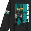 My Hero Academia Dark Deku Kanji Crew Neck Long Sleeve Black Adult Sweatshirt - 3 of 4
