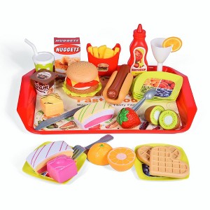 Fun Little Toys 40 PCs Play Food Set - Toy Kitchen Accessories with Cutting Fruits & Fast Food for Kids' Pretend Play - 1 of 4