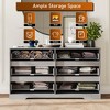 6 Drawer Wide Dresser with Charging Station for Bedroom, Living Room, Entryway, Ash Grey - 3 of 4
