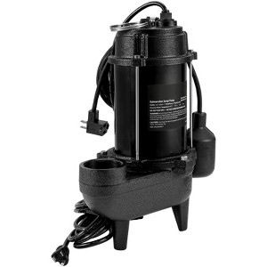 VEVOR Submersible Sewage Pump, 3/4 HP, 5880 GPH, 1050W, Durable Cast Iron, Includes 2" Outlet and 10 ft Piggy-back Float Switch - 1 of 4