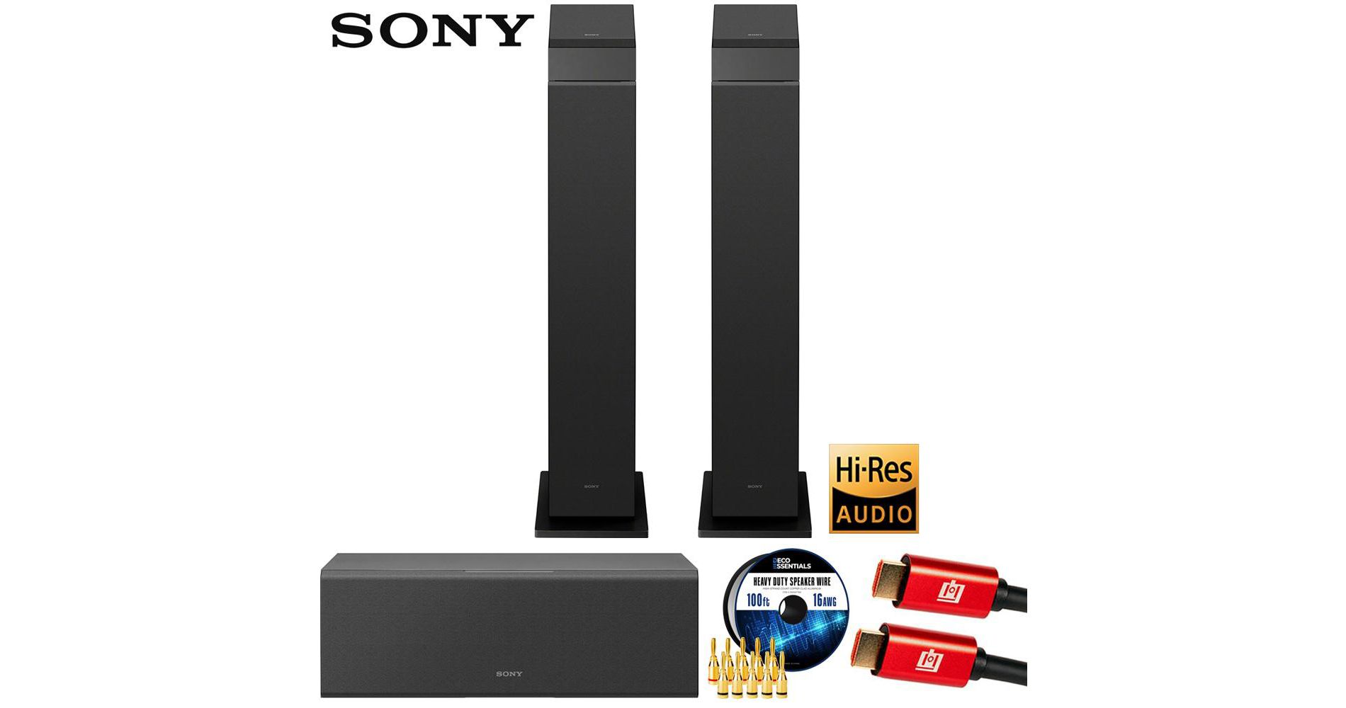 Sony SS-CS3M2 Hi-res Floorstanding Speaker (Pair) with Center Channel Speaker