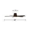 52" Casa Vieja Modern Outdoor Hugger Ceiling Fan with Dimmable LED Light Remote Oil Rubbed Bronze Damp Rated for Patio Exterior - 4 of 4