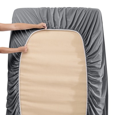 Medium Grey Queen Microfiber Deep Pocket Sheet Set