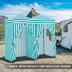 EAGLE PEAK Outdoor Changing Room 8x4, 2 Room Pop Up Portable Changing Room, Sun Shelter, Portable Dressing Room - 1 of 4