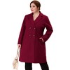 Agnes Orinda Women's Plus Size Fashion Notched Lapel Double Breasted Pea Coats - image 3 of 4